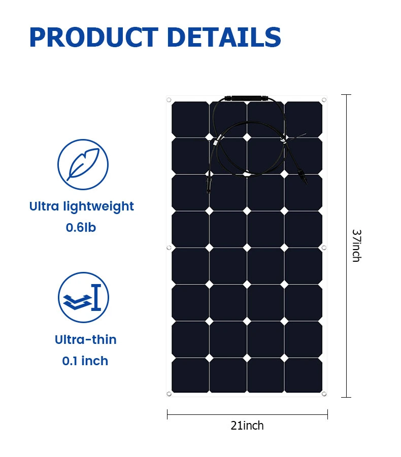 Customized ETFE Foldable Flexible Solar Panel Waterproof 18V 80W 100W 120W 200W Fliexable Solar Panel