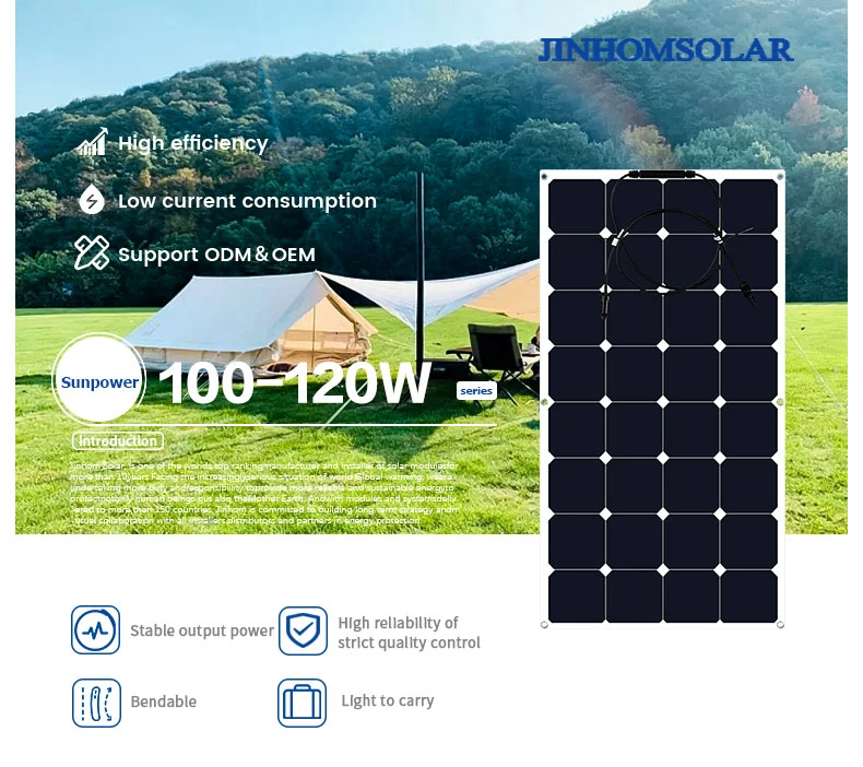 Customized ETFE Foldable Flexible Solar Panel Waterproof 18V 80W 100W 120W 200W Fliexable Solar Panel