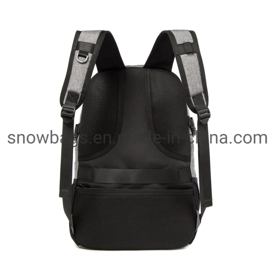 Gray and Black Color Laptop Backpack with Solar Camping