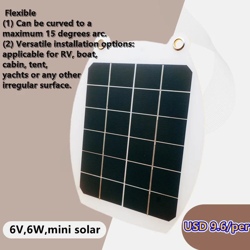 6V 5W Foldable Solar Power System Mini-Mono USB Flexible Solar Panel for Charging Mobile Phone Outdoor Activity