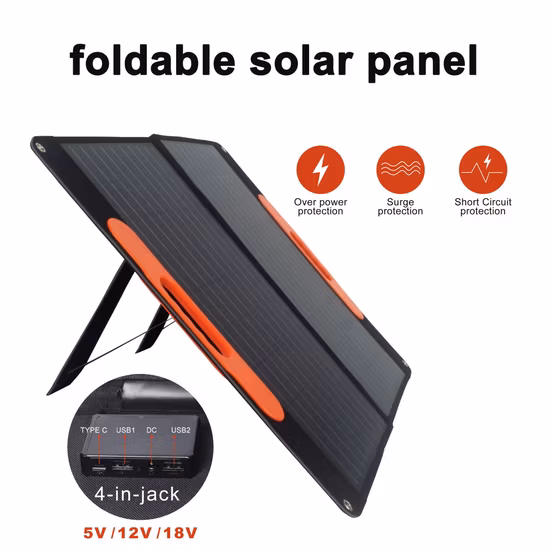 Camping 80W 5V/12V/18V ETFE Portable Solar Panel Module Foldable Solar Panel with USB Type